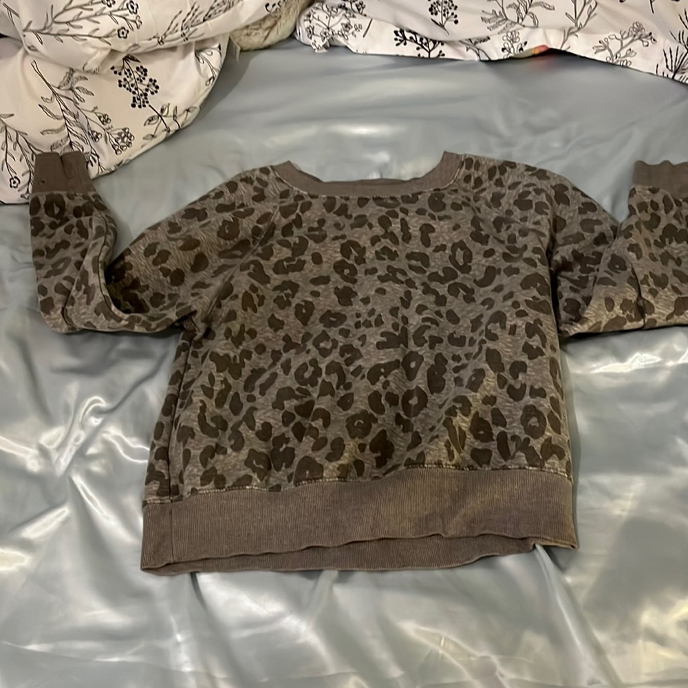 grey cheetah print sweatshirt